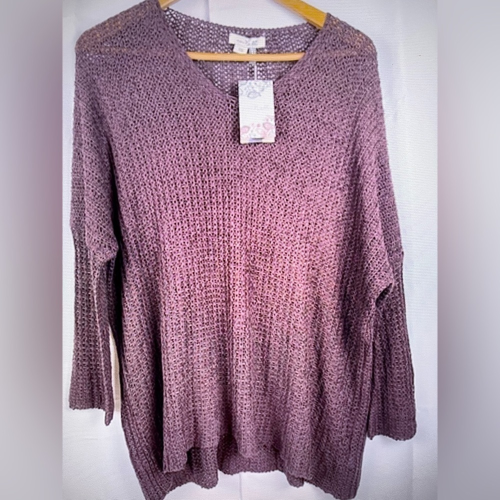 Simply Noelle Womens Loose Knit Oversized Pullover Sweater Size S/M Rusty NWT